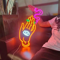Lonely Hand Eye Led Neon Light Sign USB Powered Aesthetics Neon Sign For Wall Decor Room Party Decor Birthday Handmade Art Gift