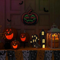 3D Infinite Mirror Light Halloween Pumpkin Neon Sign LED Lighted Halloween Indoor for Kids Party Windows Wall USB Sign