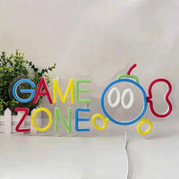 Game Zone Neon Sign Bomb LED Neon Light for Wall Decor USB Dimmable for Gamer Room Kids Bedroom Man Cave Bar Internet Cafe Decor
