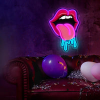 Dripping Lips LED Neon Sign