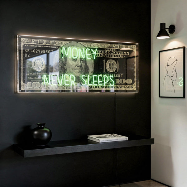 Money Never Sleeps LED Neon Sign