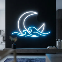 Moon & Waves LED Neon Sign