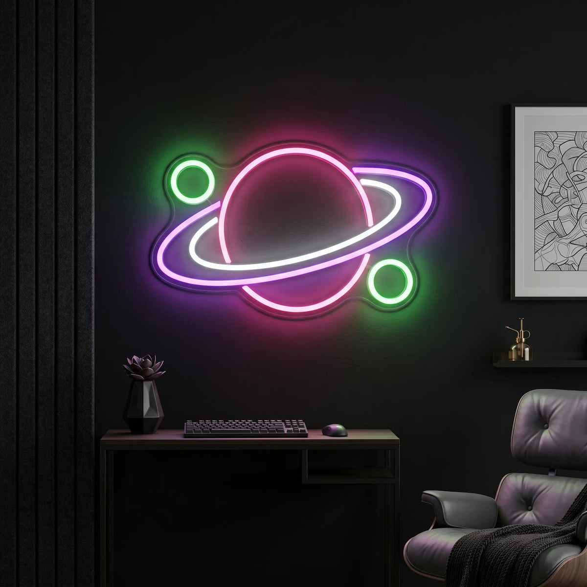 Saturn Planet LED Neon Sign - Ztylist