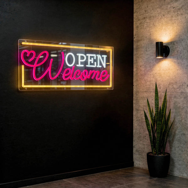 Welcome Open LED Neon Sign